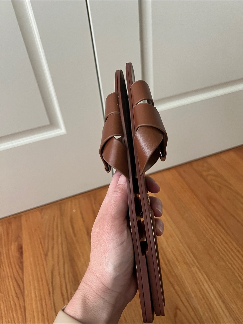 Zara Brown Flat Crossed leather Sandals 40 EU - Picture 11 of 16